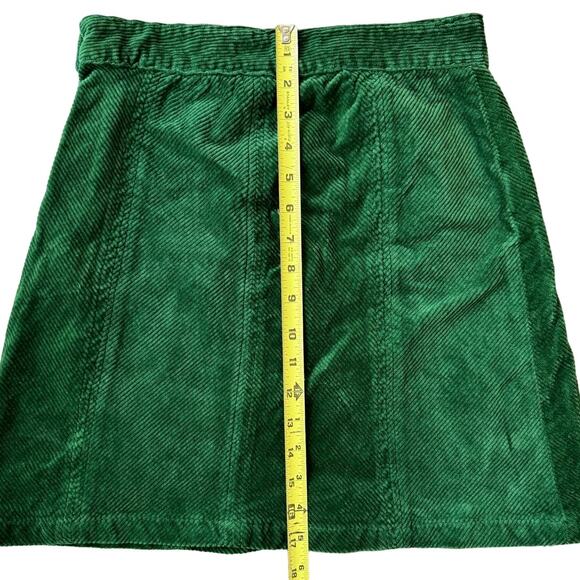 ModCloth Ephemeral Emerald Green Corduroy Preppy School Girl Mini Skirt, Size 6 - Picture 3 of 7